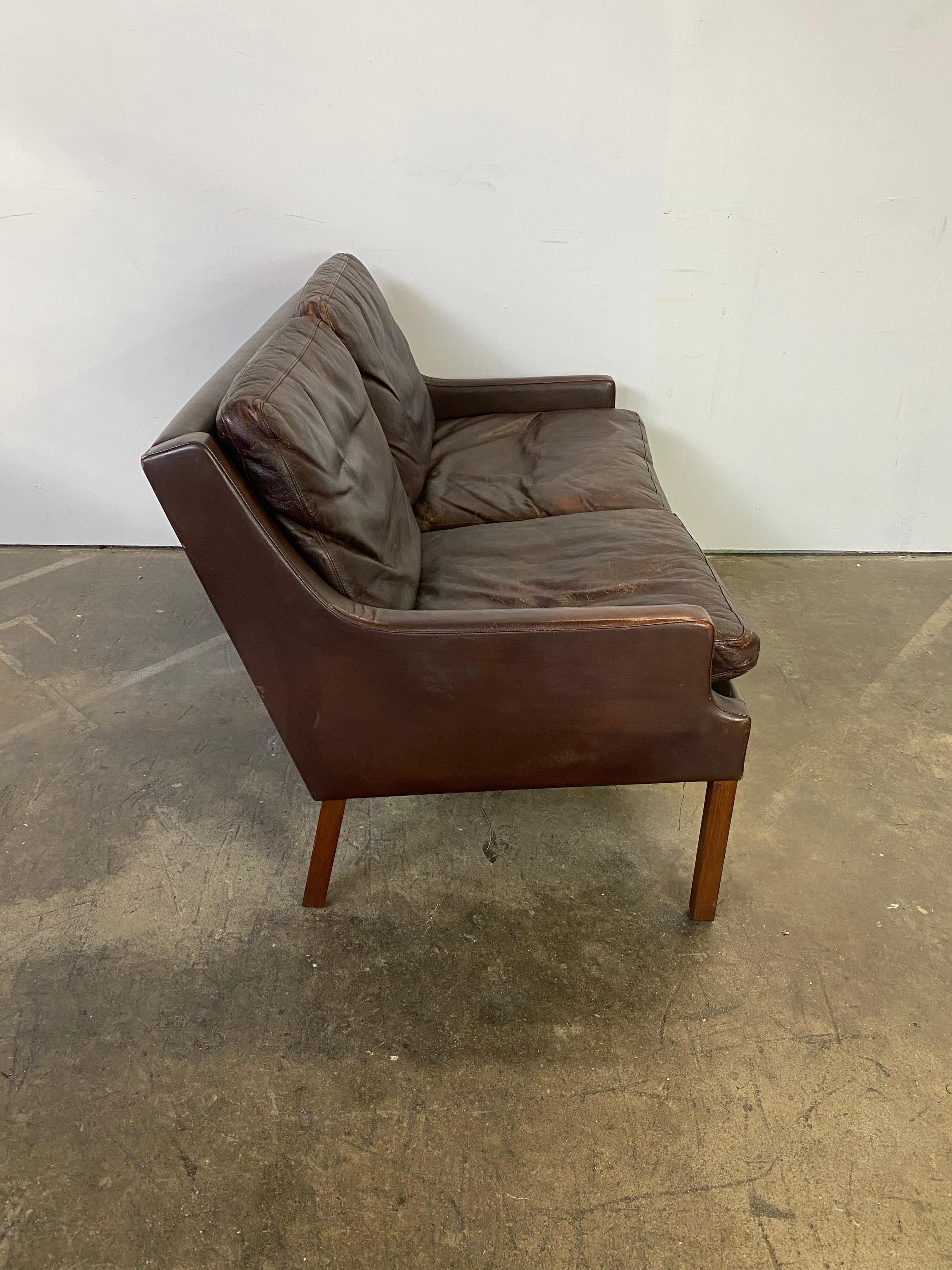 Vintage Danish Leather Loveseat Sofa by Georg Thams for Vejen Møbelfabrik 8
