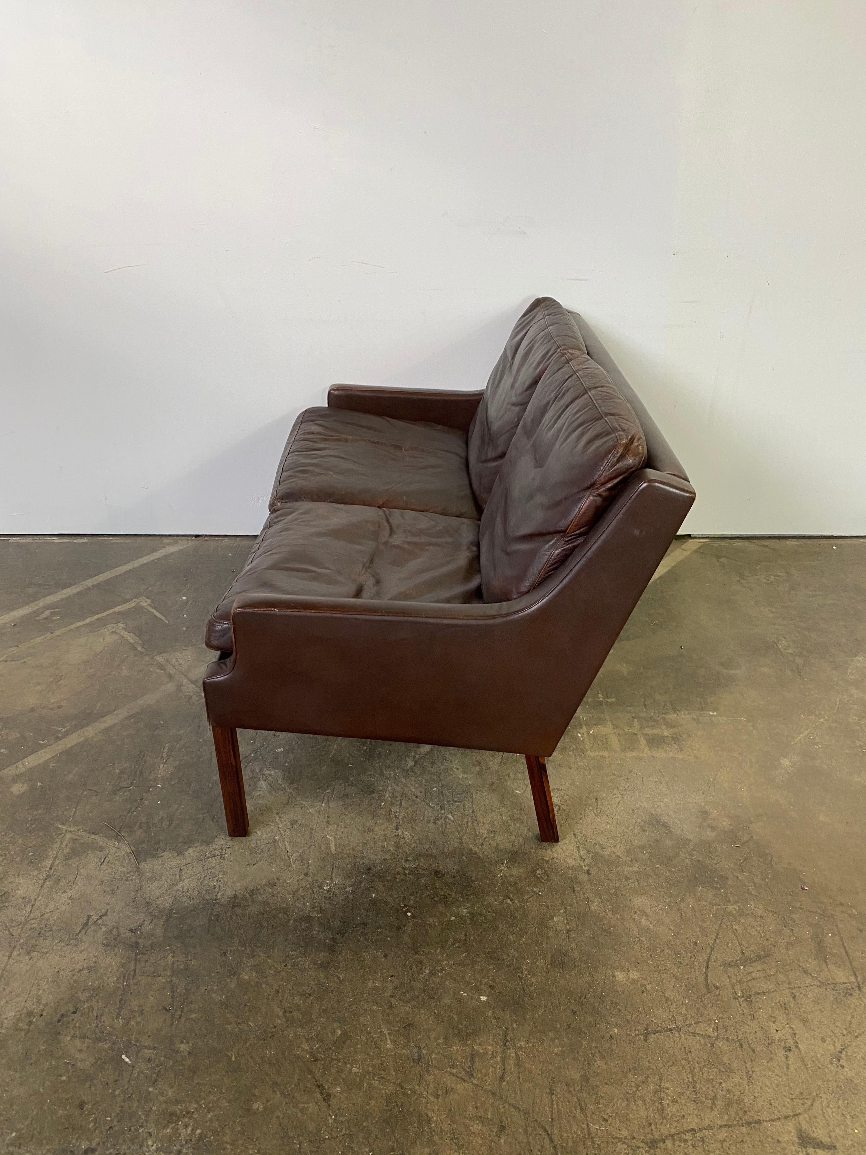 Vintage Danish Leather Loveseat Sofa by Georg Thams for Vejen Møbelfabrik 11