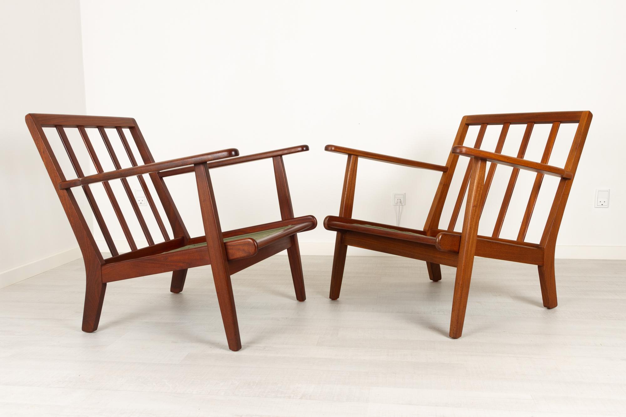 Vintage Danish Lounge Chairs by Aage Pedersen for GETAMA 1960s, Set of 2 For Sale 2