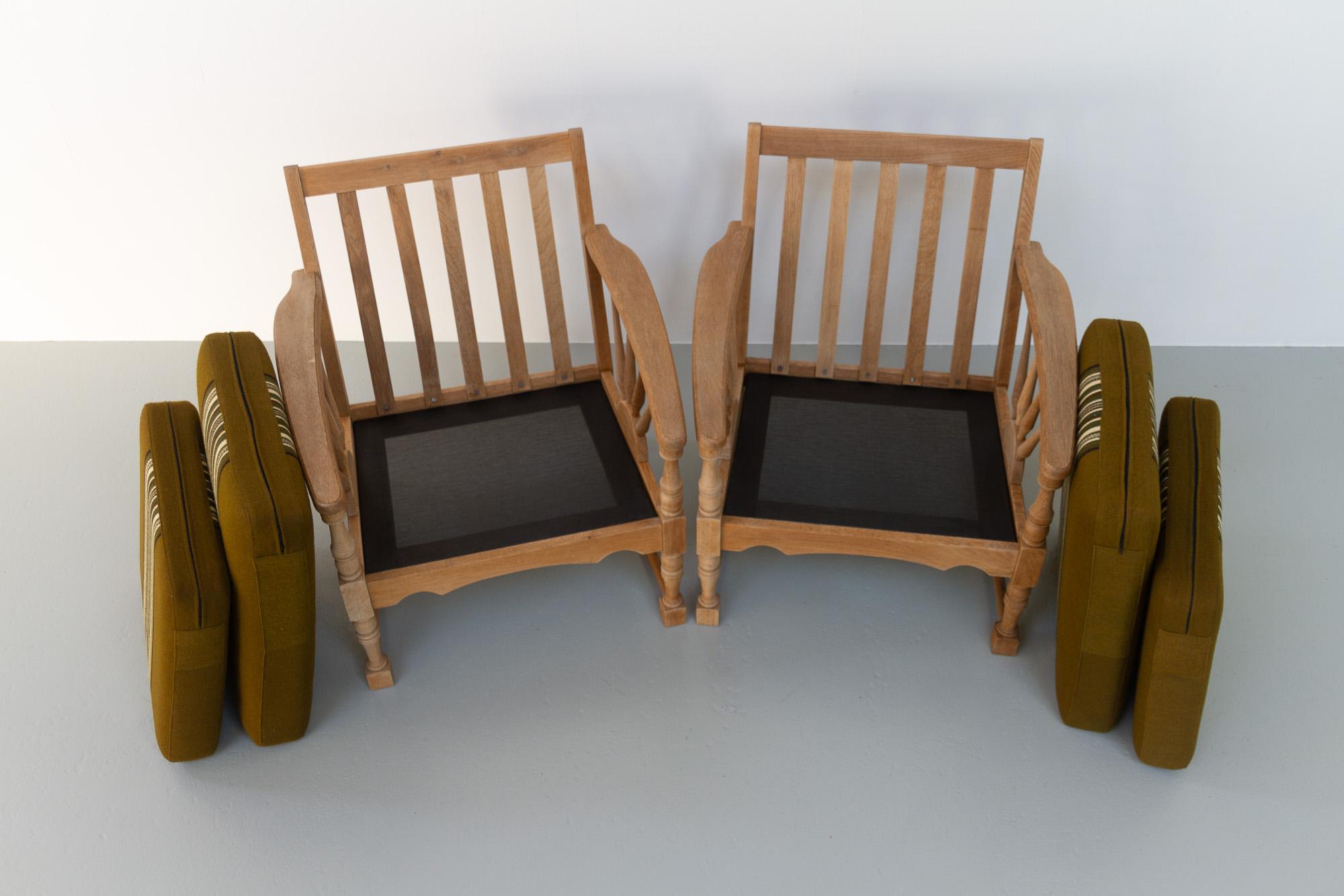 Vintage Danish Lounge Chairs in Oak, 1960s. Set of 2. 9