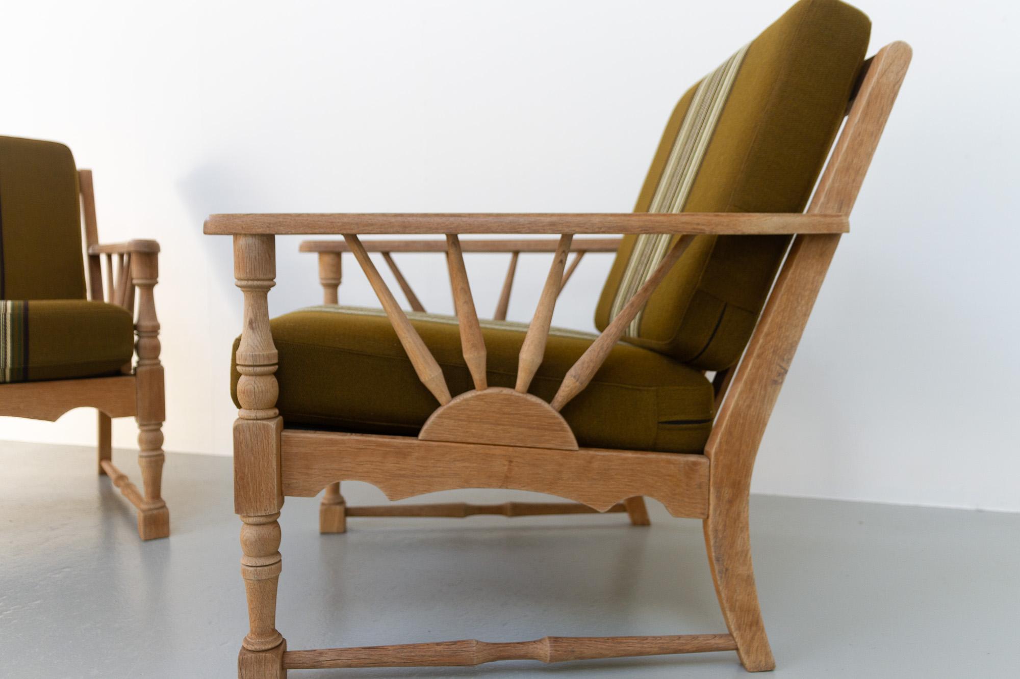 Vintage Danish Lounge Chairs in Oak, 1960s. Set of 2. 13