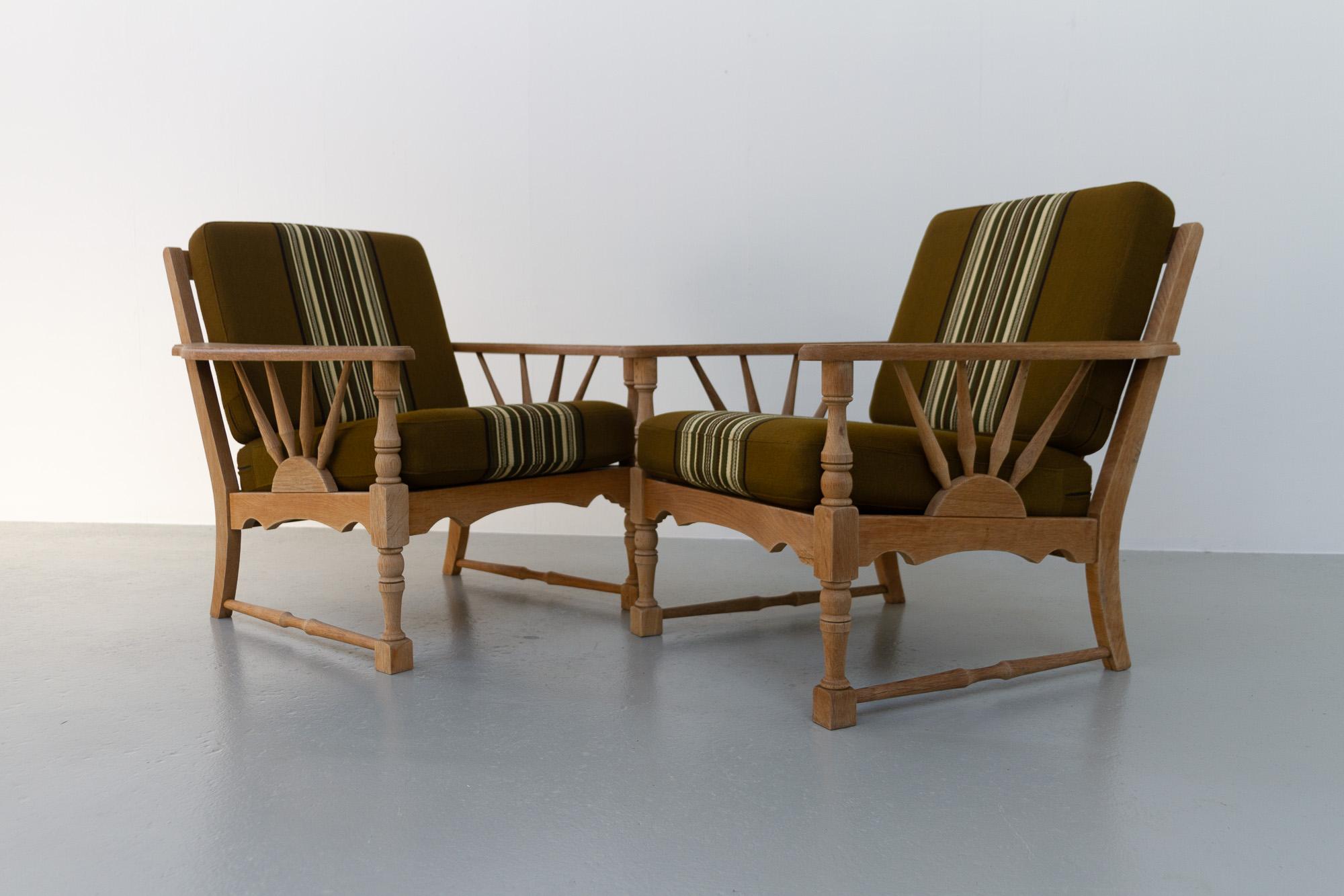 Mid-20th Century Vintage Danish Lounge Chairs in Oak, 1960s. Set of 2.