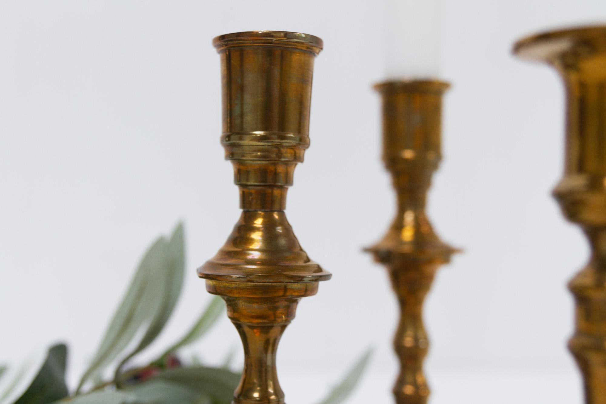 Vintage Danish Malm Candle Holders, 1950s. Set of 4. For Sale 4