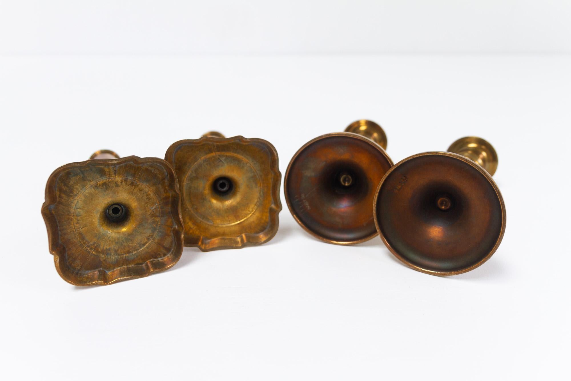 Mid-20th Century Vintage Danish Malm Candle Holders, 1950s. Set of 4. For Sale