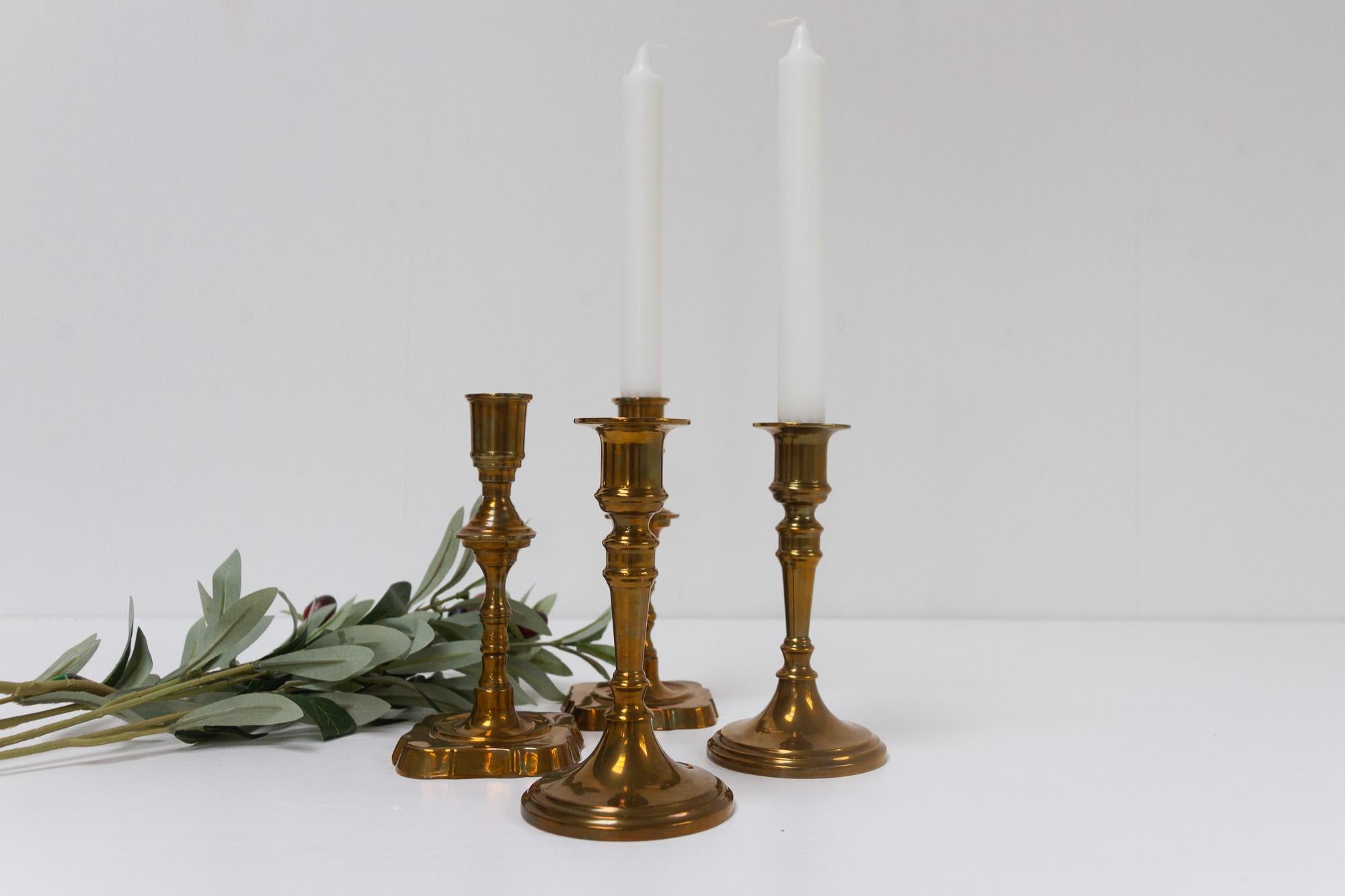 Vintage Danish Malm Candle Holders, 1950s. Set of 4. For Sale 2