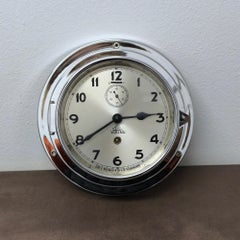 Reloj de Pared Marítimo Danés Vintage Alemania hecho para Iver C. Weilbach Copenhague