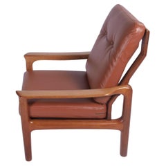Vintage Danish Massive Teak Lounge Chairs 1960s, set of 2 with stool