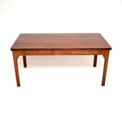 Vintage Danish Master Cabinetmaker Made Leather Top Desk