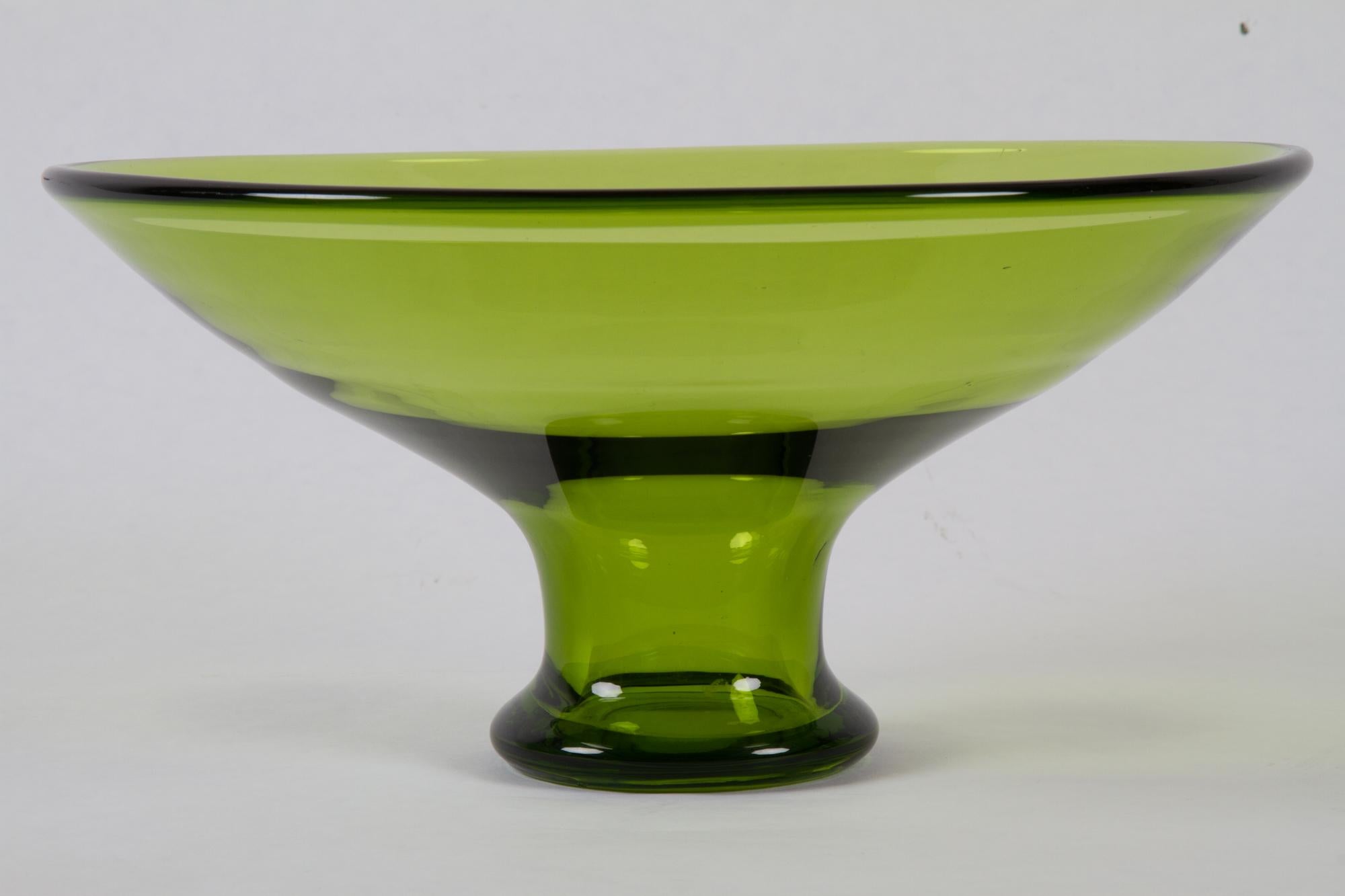 Vintage Danish Maygreen Glass Bowl by Per Lütken for Holmegaard, 1950s 4
