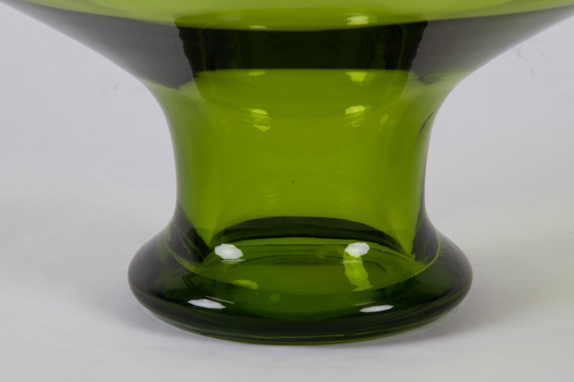 Vintage Danish Maygreen Glass Bowl by Per Lütken for Holmegaard, 1950s 5