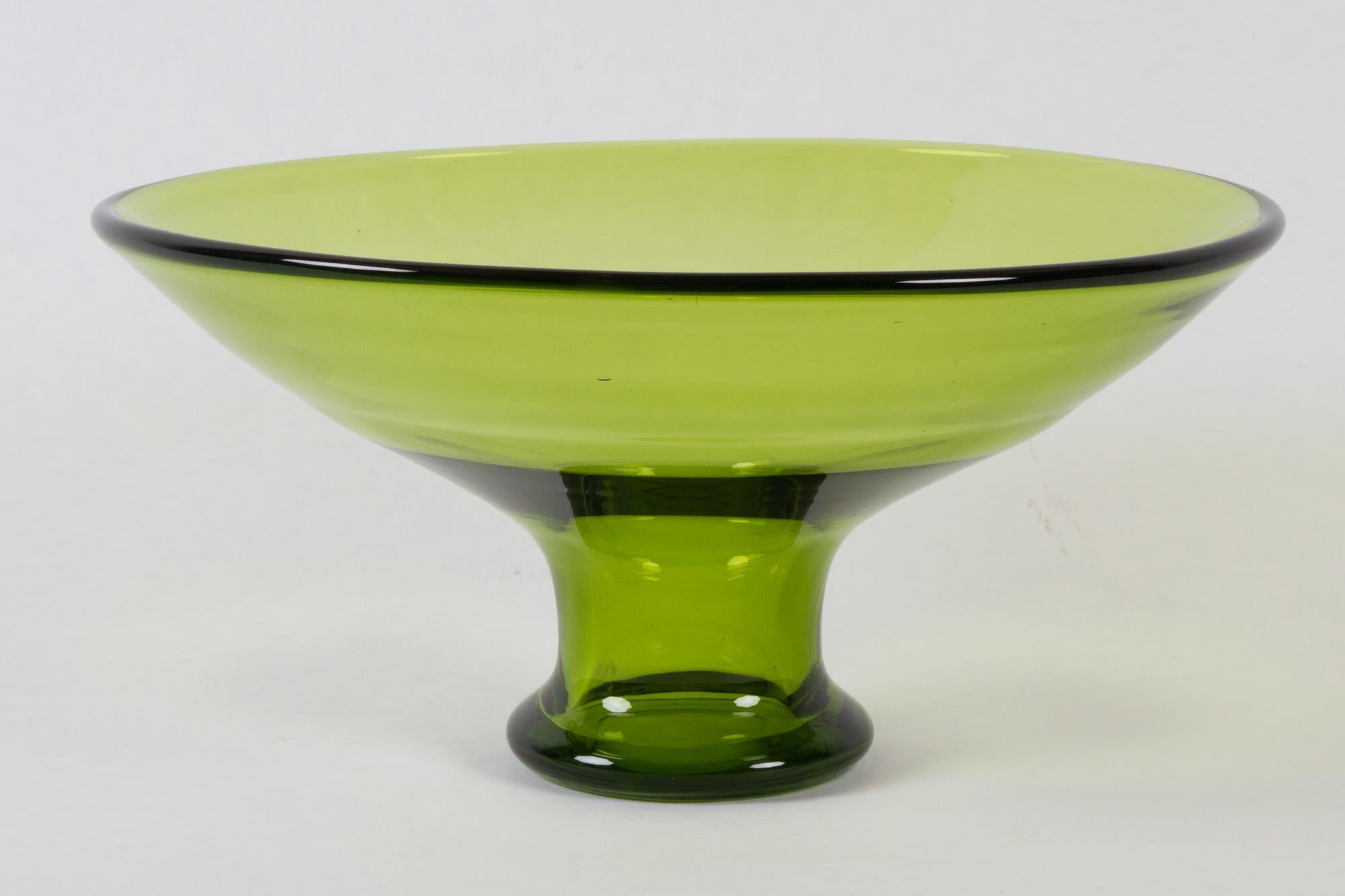 Mid-20th Century Vintage Danish Maygreen Glass Bowl by Per Lütken for Holmegaard, 1950s