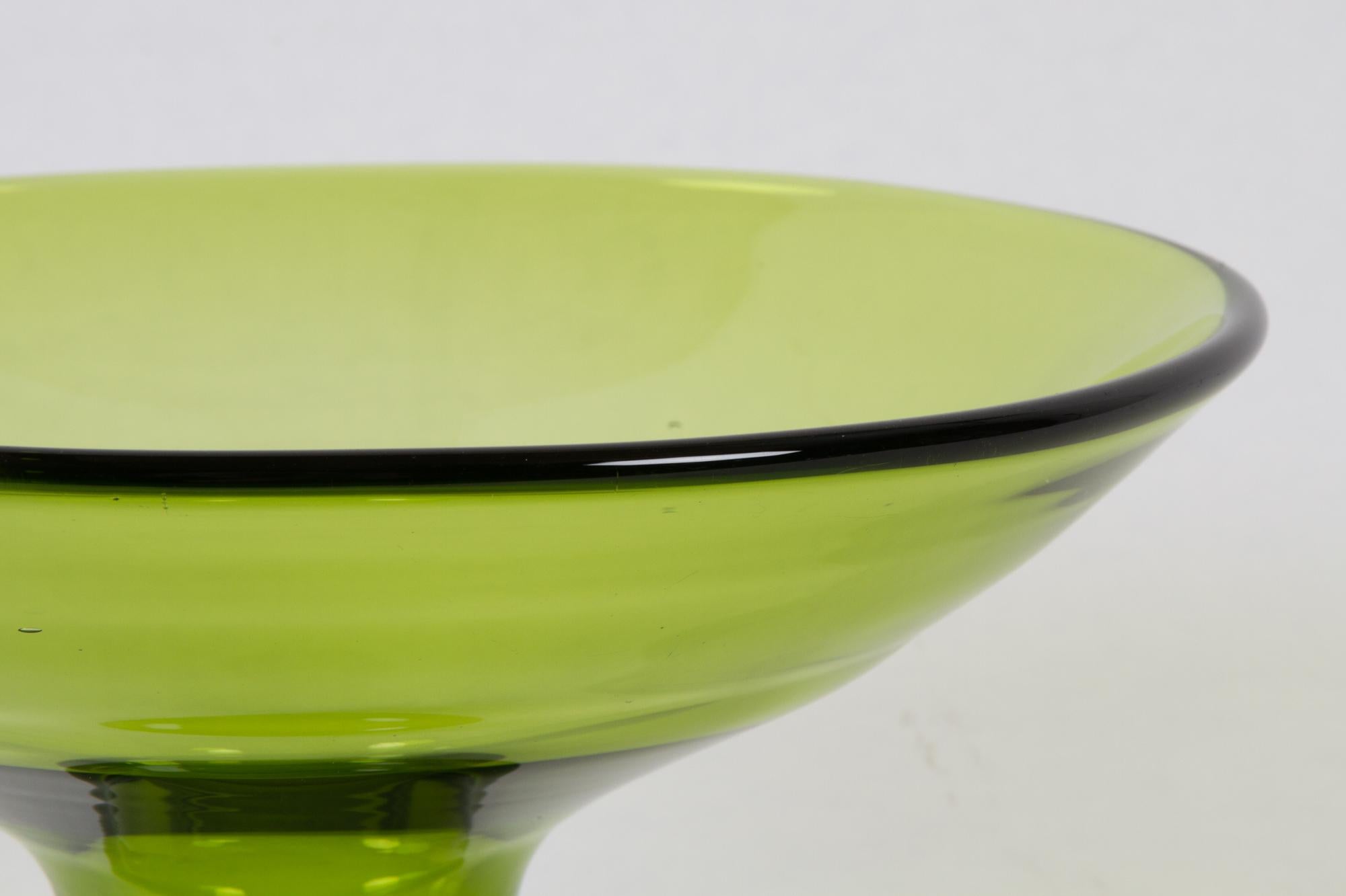 Vintage Danish Maygreen Glass Bowl by Per Lütken for Holmegaard, 1950s 1