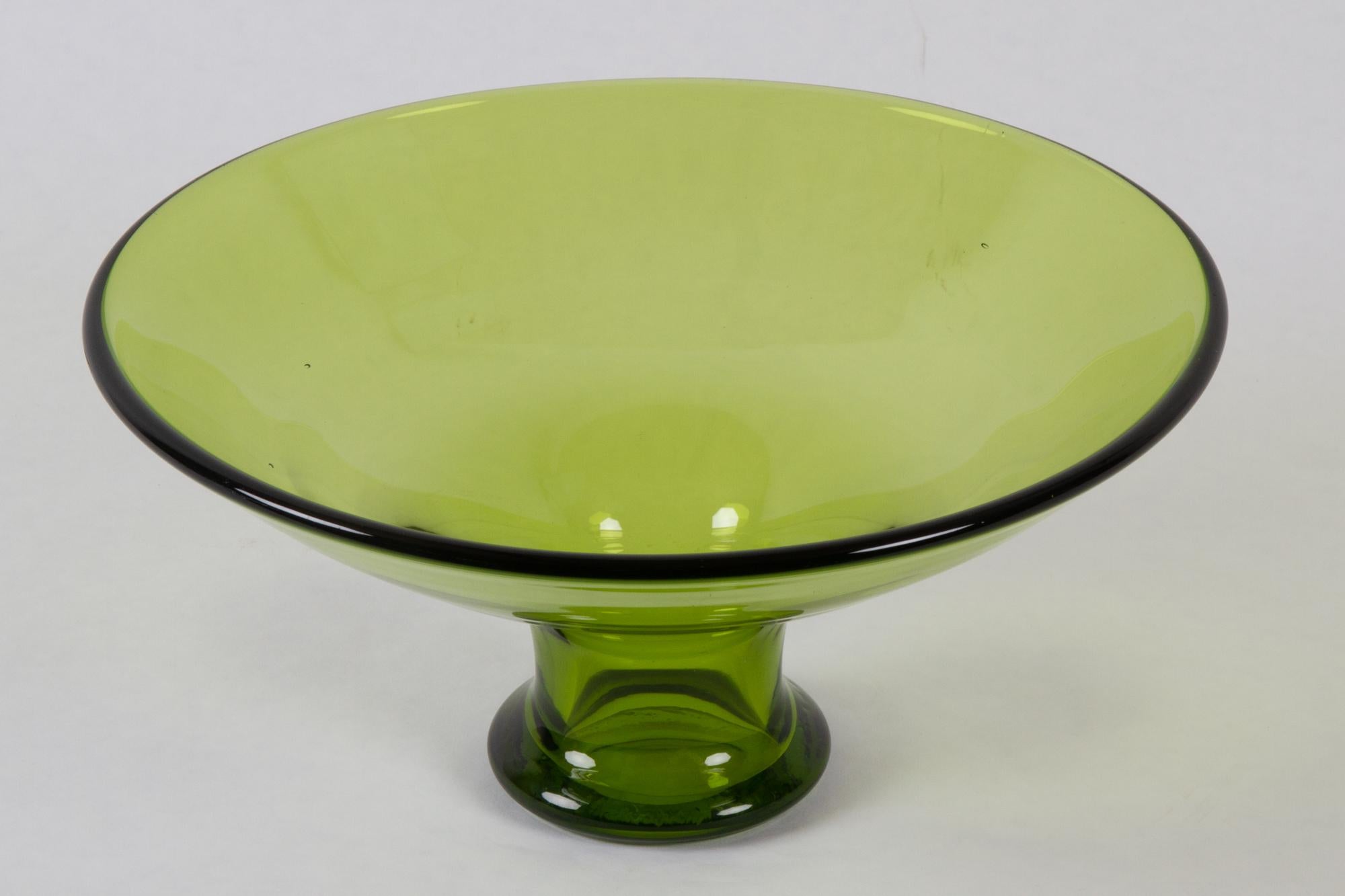Vintage Danish Maygreen Glass Bowl by Per Lütken for Holmegaard, 1950s 3