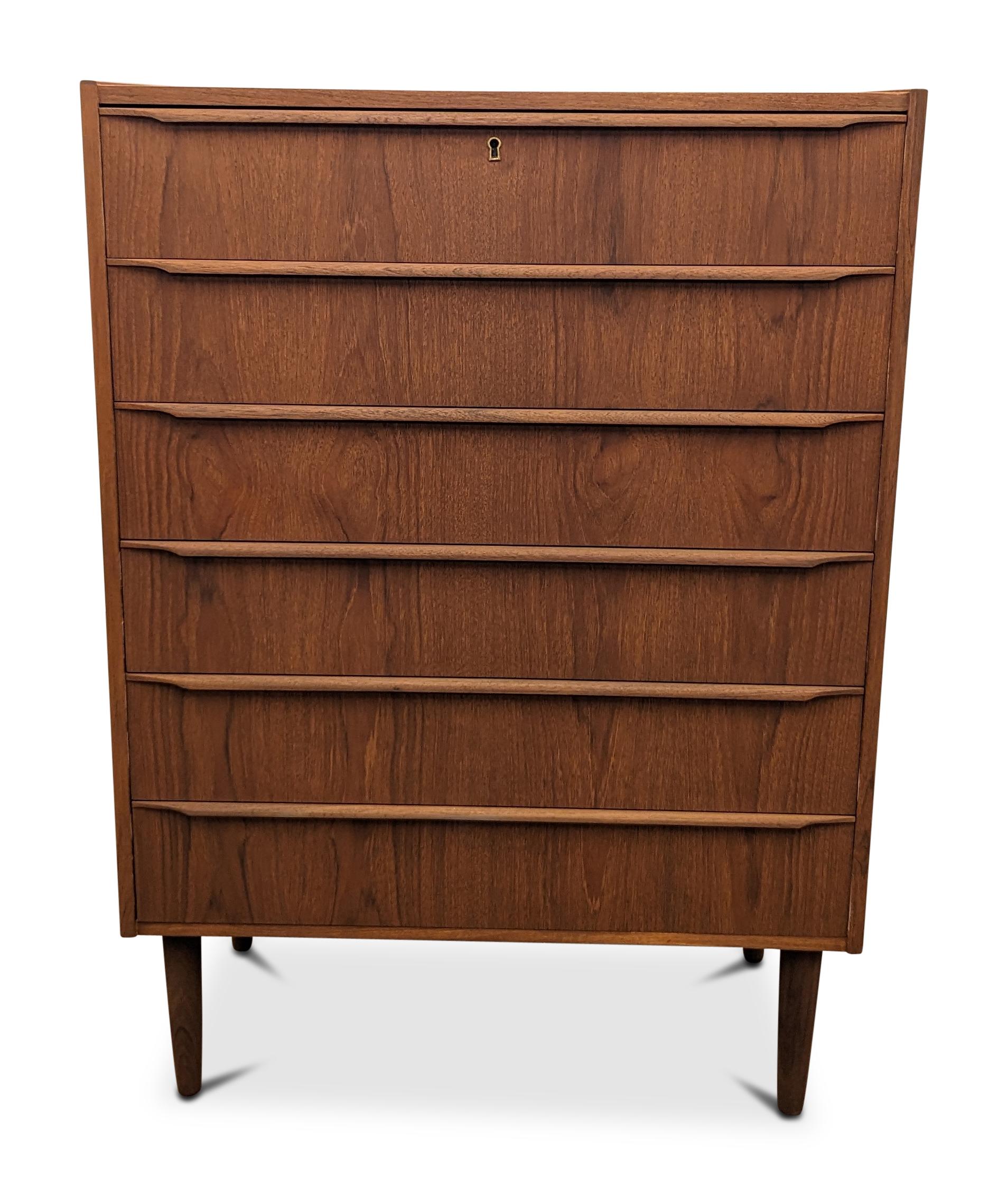 Scandinavian Modern Vintage Danish MCM Teak High Boy Dresser - 042403 For Sale