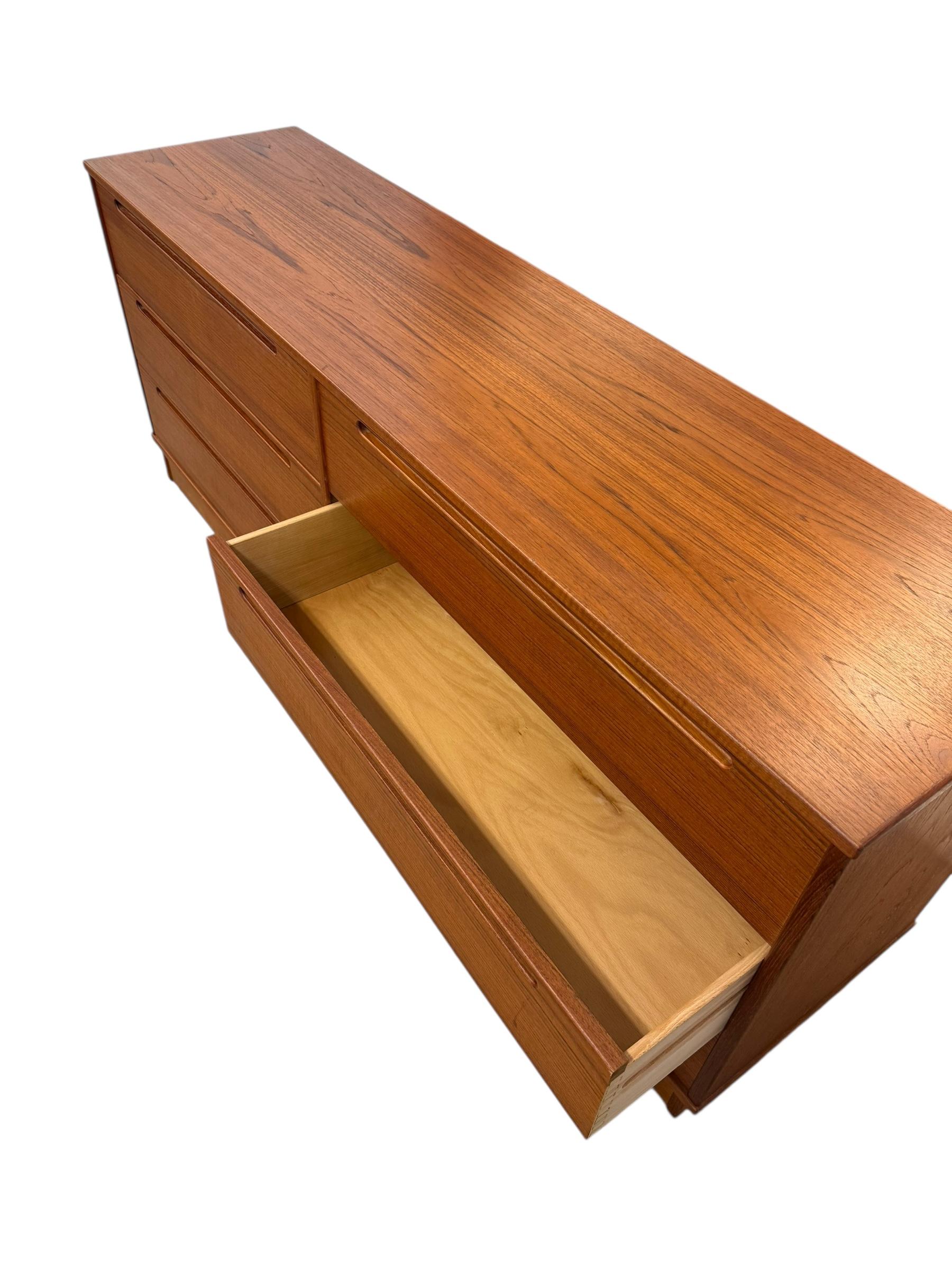 Vintage Danish Mid Century 6-Drawer Teak Dresser Attributed to Nils Jonsson. For Sale 2