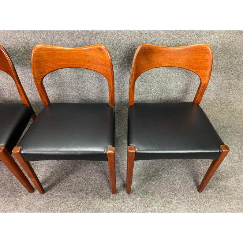 Woodwork Vintage Danish Midcentury Arne Hovmand Olsen Teak Dining Chairs- Set of 4 
