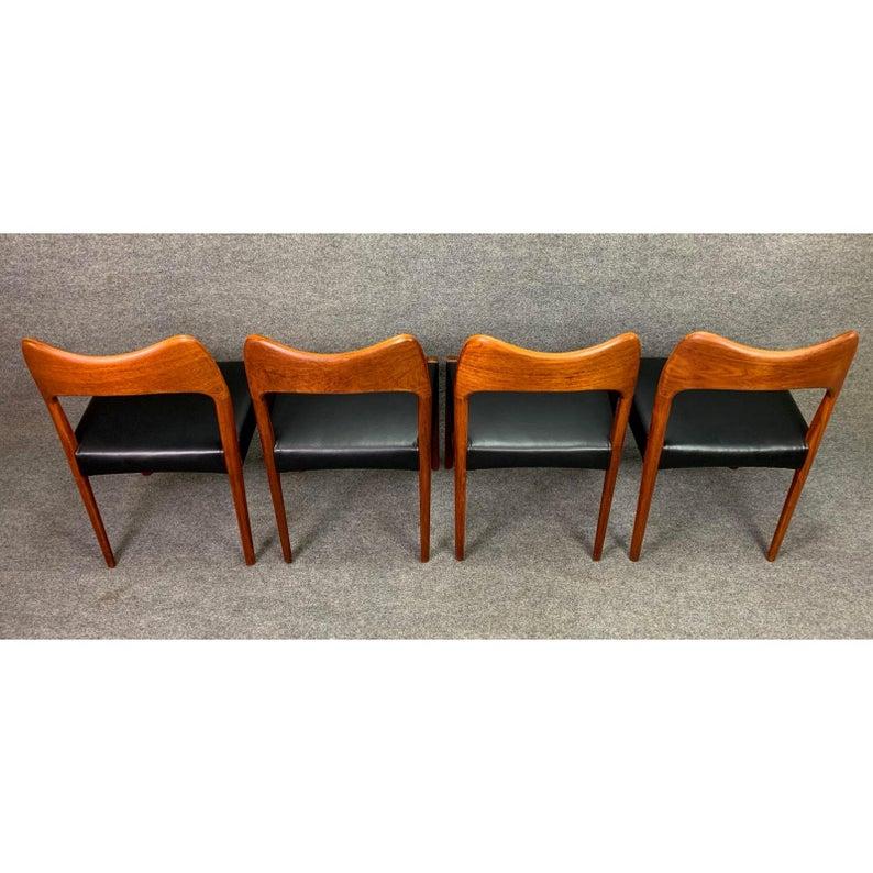 Vintage Danish Midcentury Arne Hovmand Olsen Teak Dining Chairs- Set of 4  1