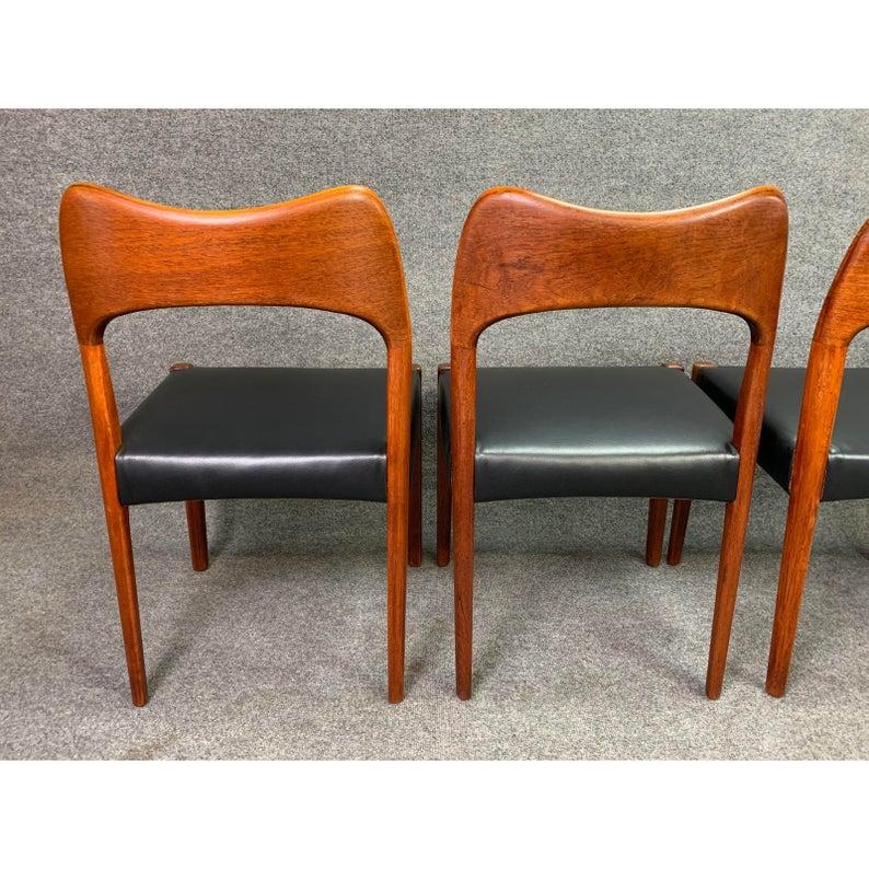 Vintage Danish Midcentury Arne Hovmand Olsen Teak Dining Chairs- Set of 4  2
