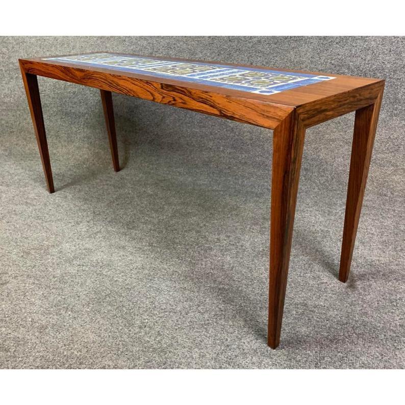 Vintage Danish Mid Century Coffee Table in Rosewood by Severin Hansen  In Good Condition In San Marcos, CA