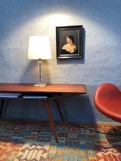 Vintage Danish Mid Century Cut Glass Table Lamp