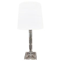 Vintage Danish Mid Century Cut Glass Table Lamp