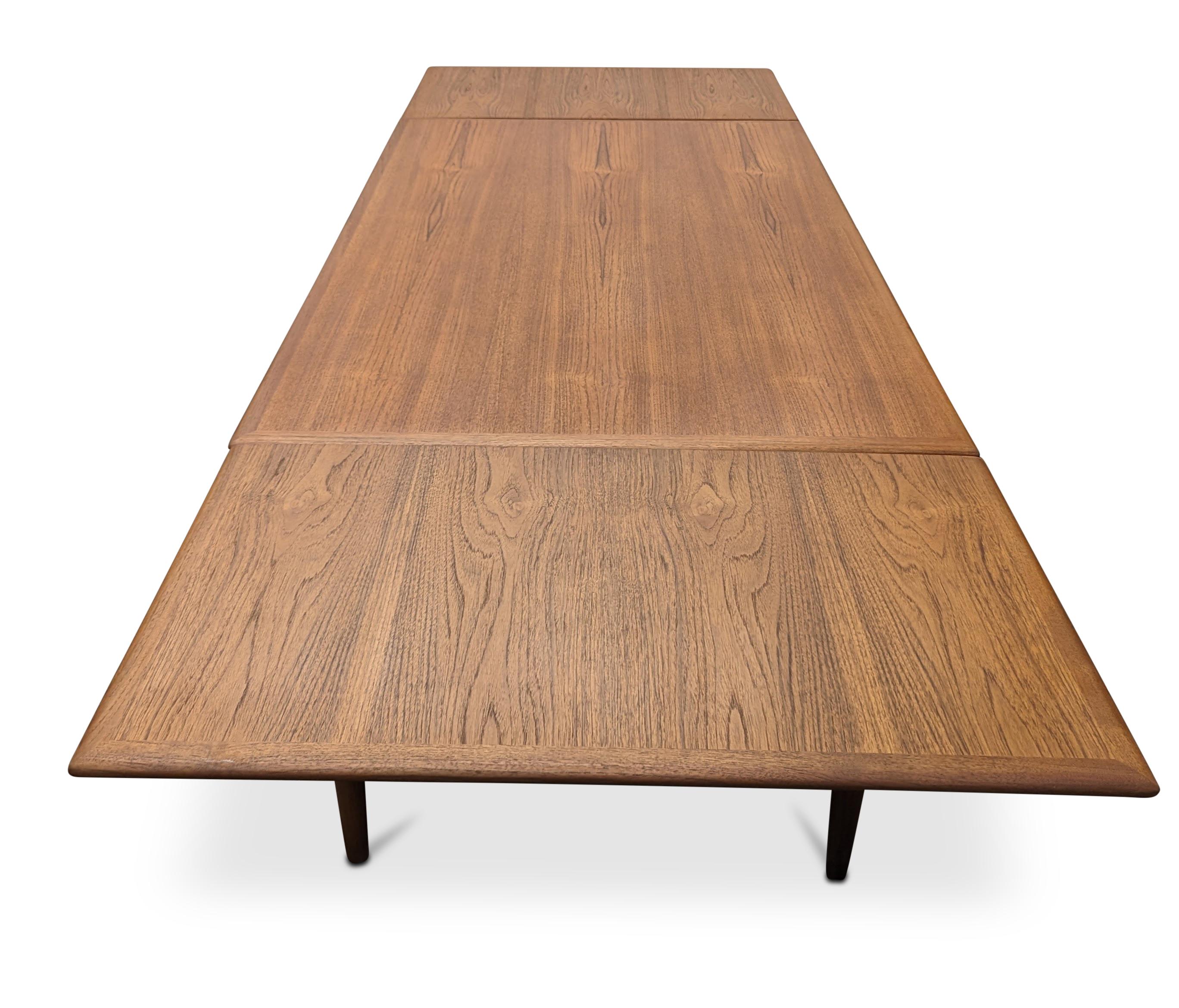 Vintage Danish Mid Century Dining Table w 2 Leaves - 082348 6