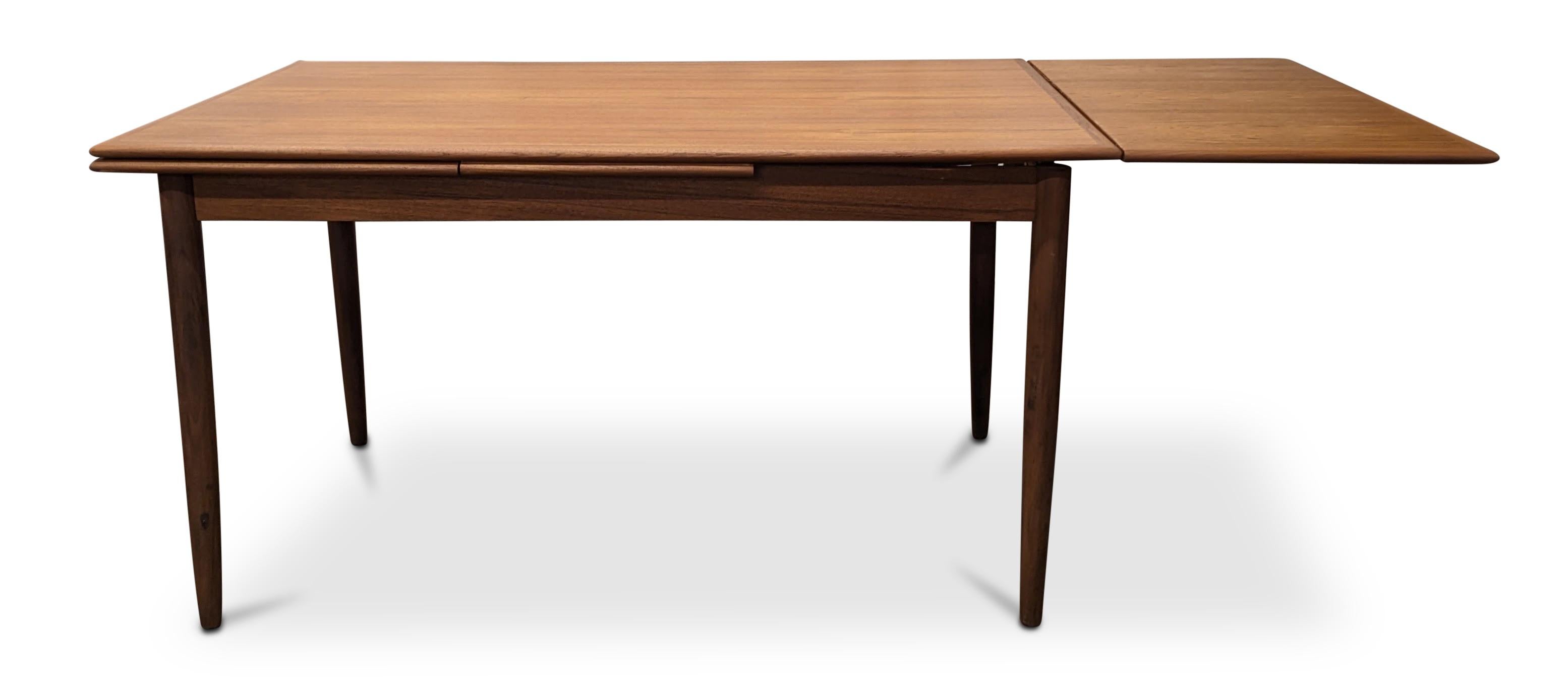 Teak Vintage Danish Mid Century Dining Table w 2 Leaves - 082348