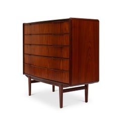 Vintage Danish Mid-Century Five-Drawer Rosewood Dresser