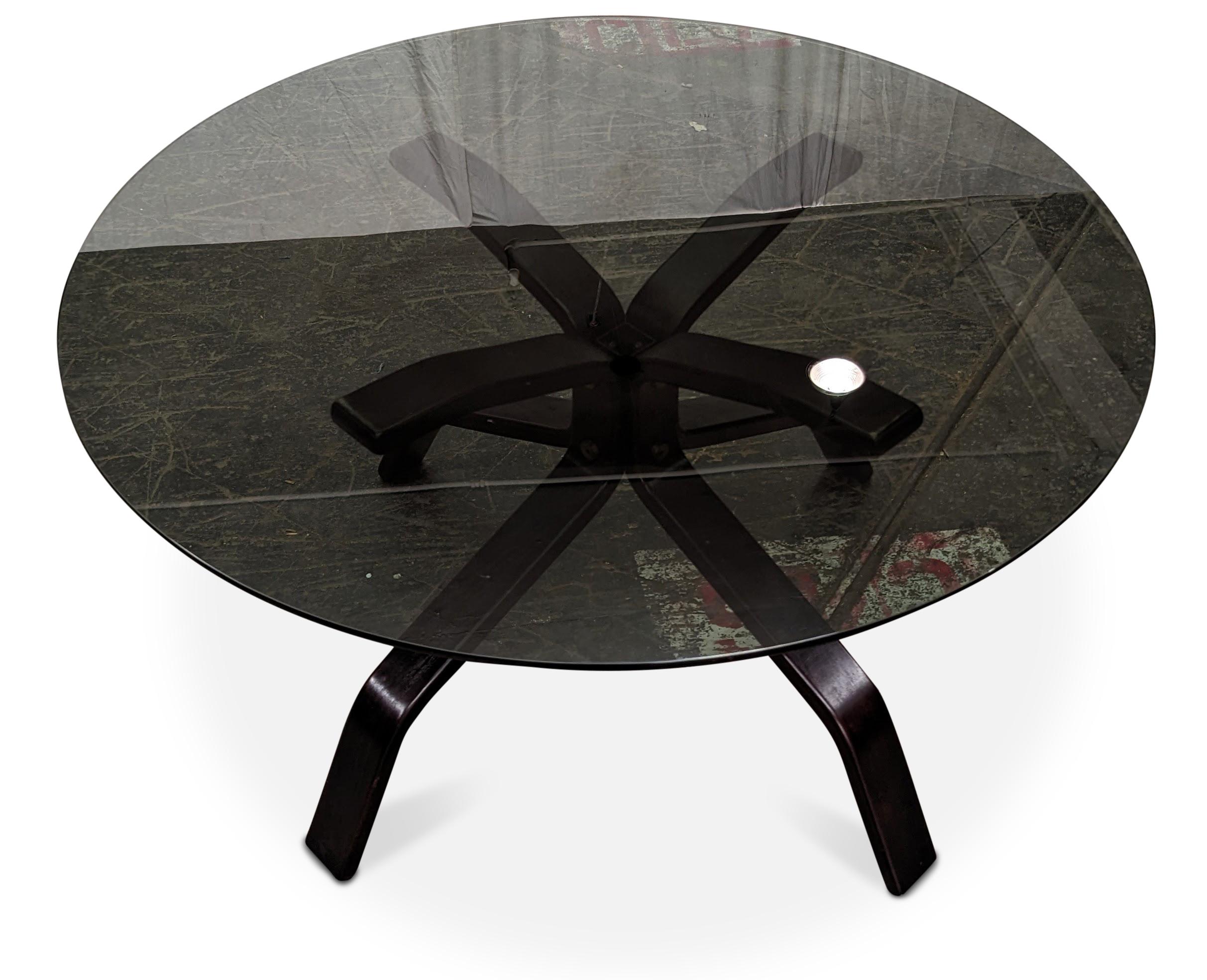 Mid-20th Century Vintage Danish Mid Century Glass Top Coffee Table - 082339 For Sale