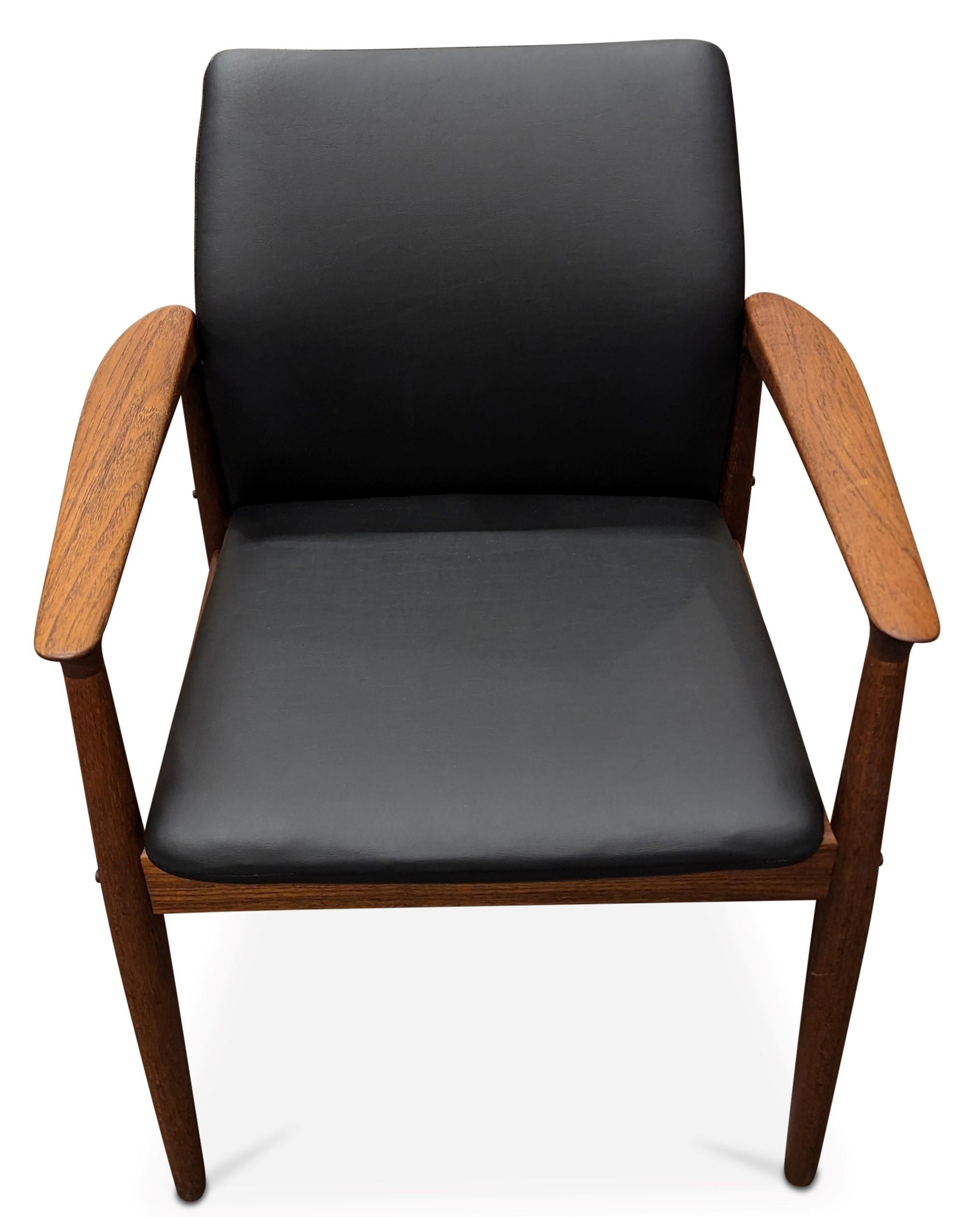 Vintage Danish Mid Century Grethe Jalk for Glostrup Teak Chair - 082314 In Good Condition In Jersey City, NJ