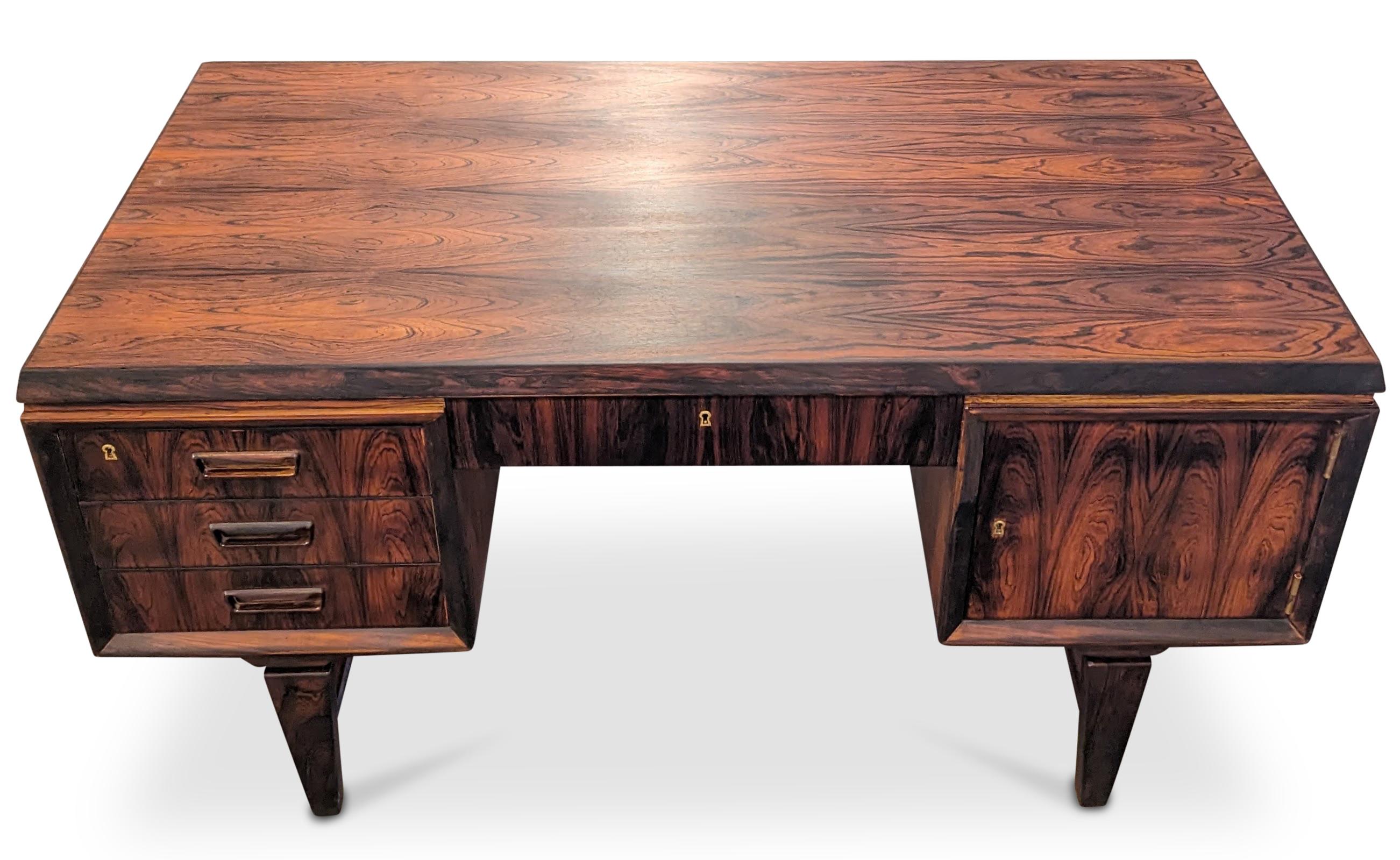 Vintage Danish Mid Century Large Rosewood Desk - 072315 For Sale 1