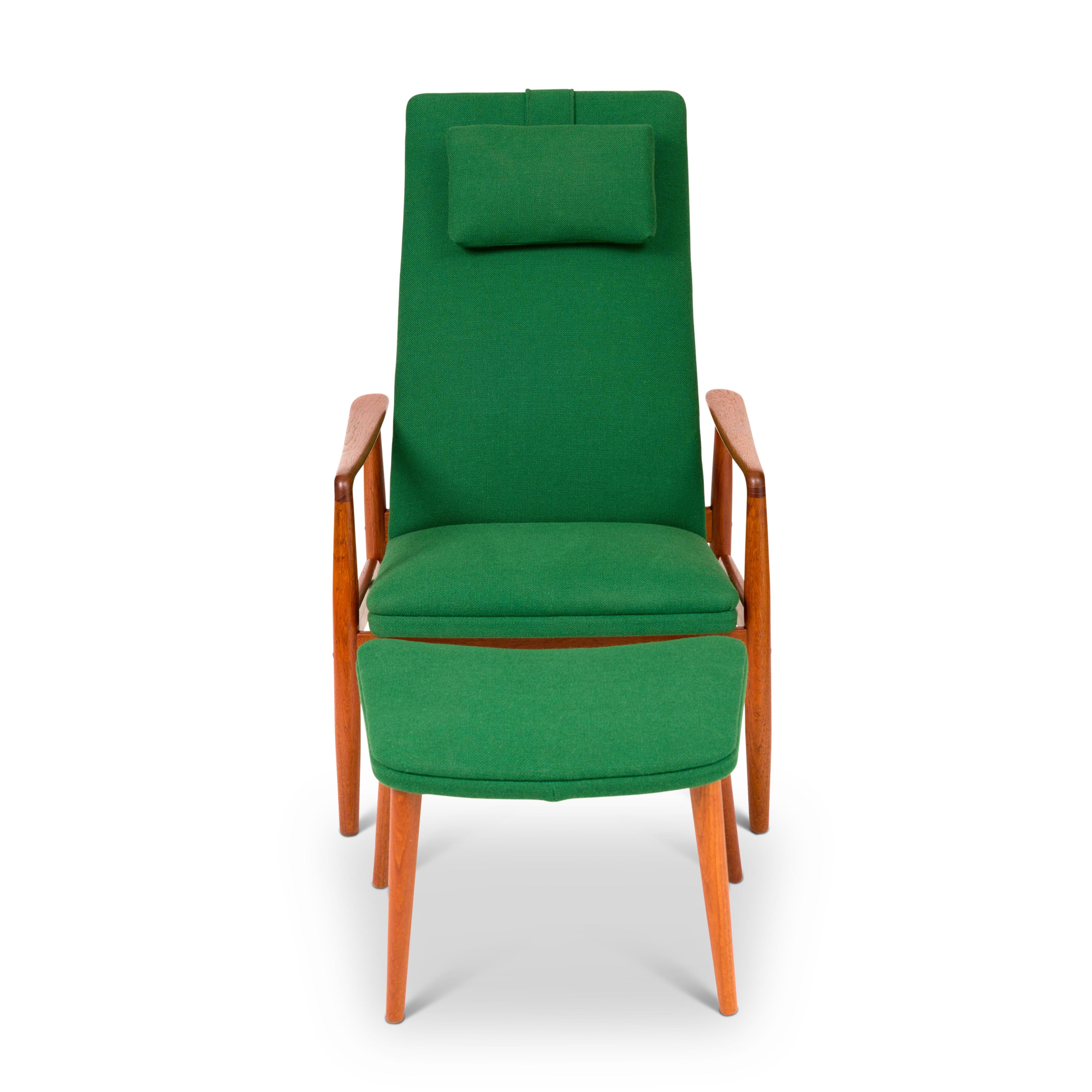 Mid-Century Modern Vintage Danish Mid-Century Lounge Chair Ottoman by Svend Langkilde