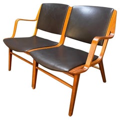 Vintage Danish Mid Century Modern "Ax" Split Loveseat by Peter Hvidt