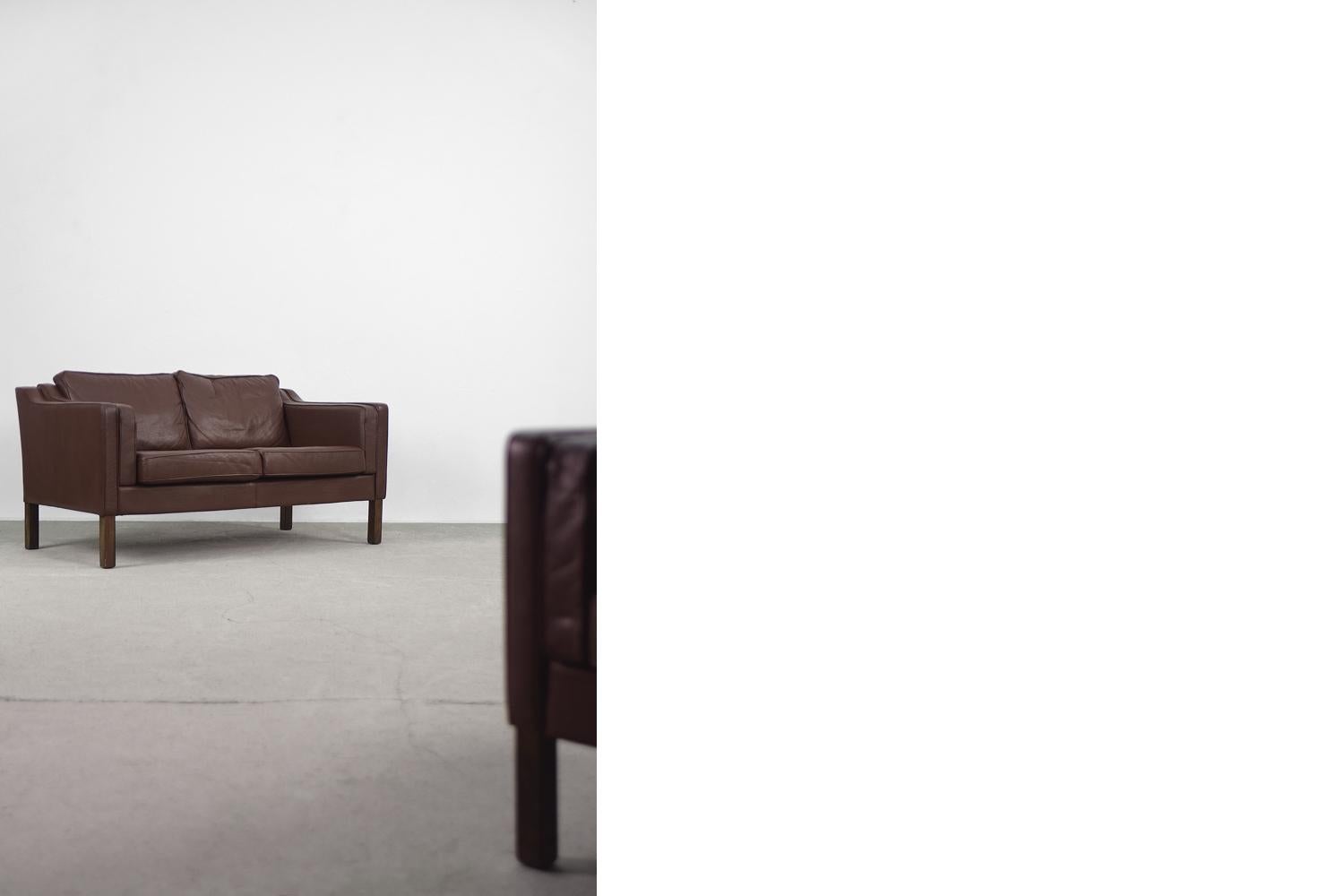 Divano danese d'epoca in pelle marrone The Modern Scandinavian, anni '70 in vendita 5