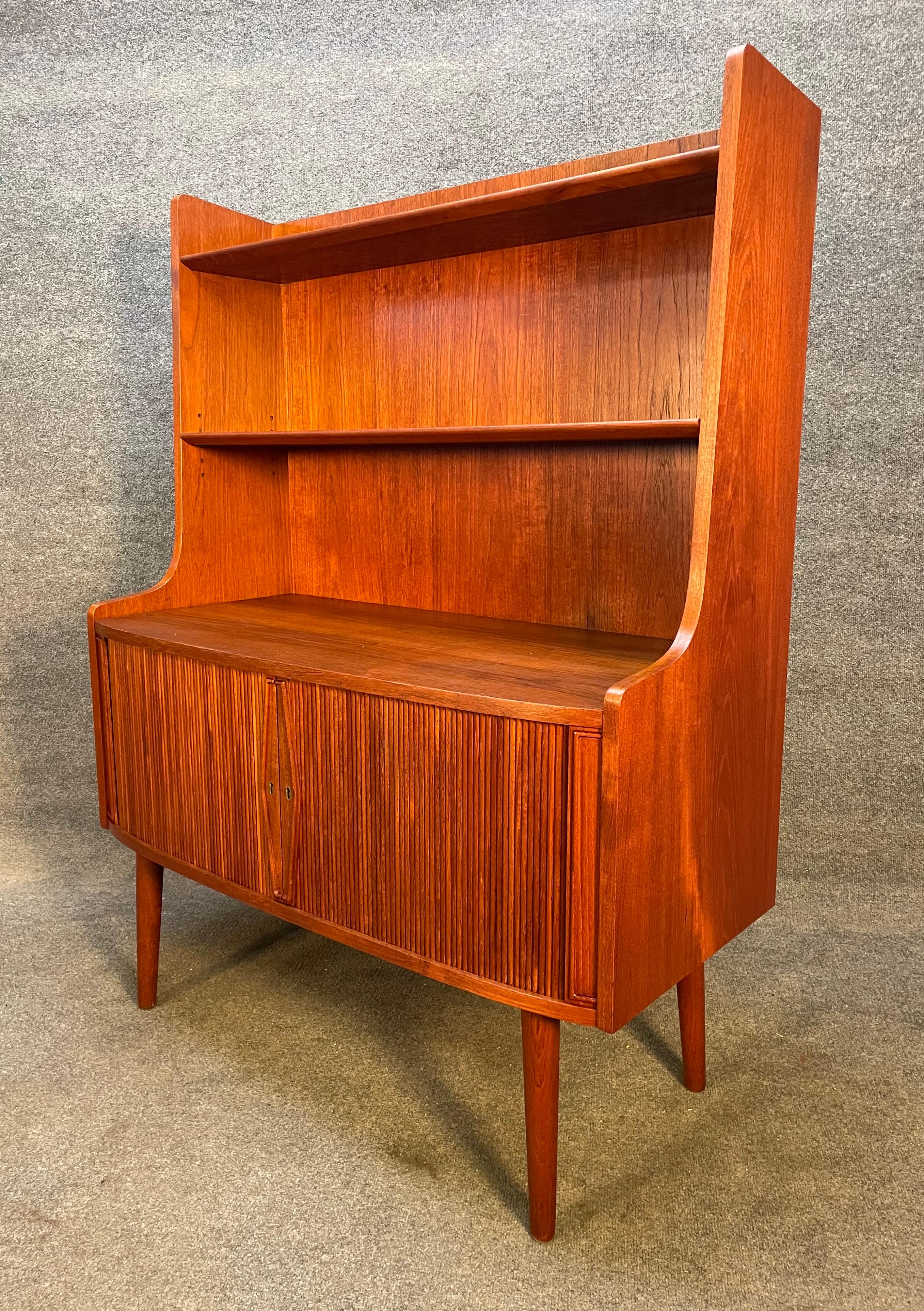Teak Vintage Danish Mid-Century Modern Cabinet Bookcase by Johannes Sorth