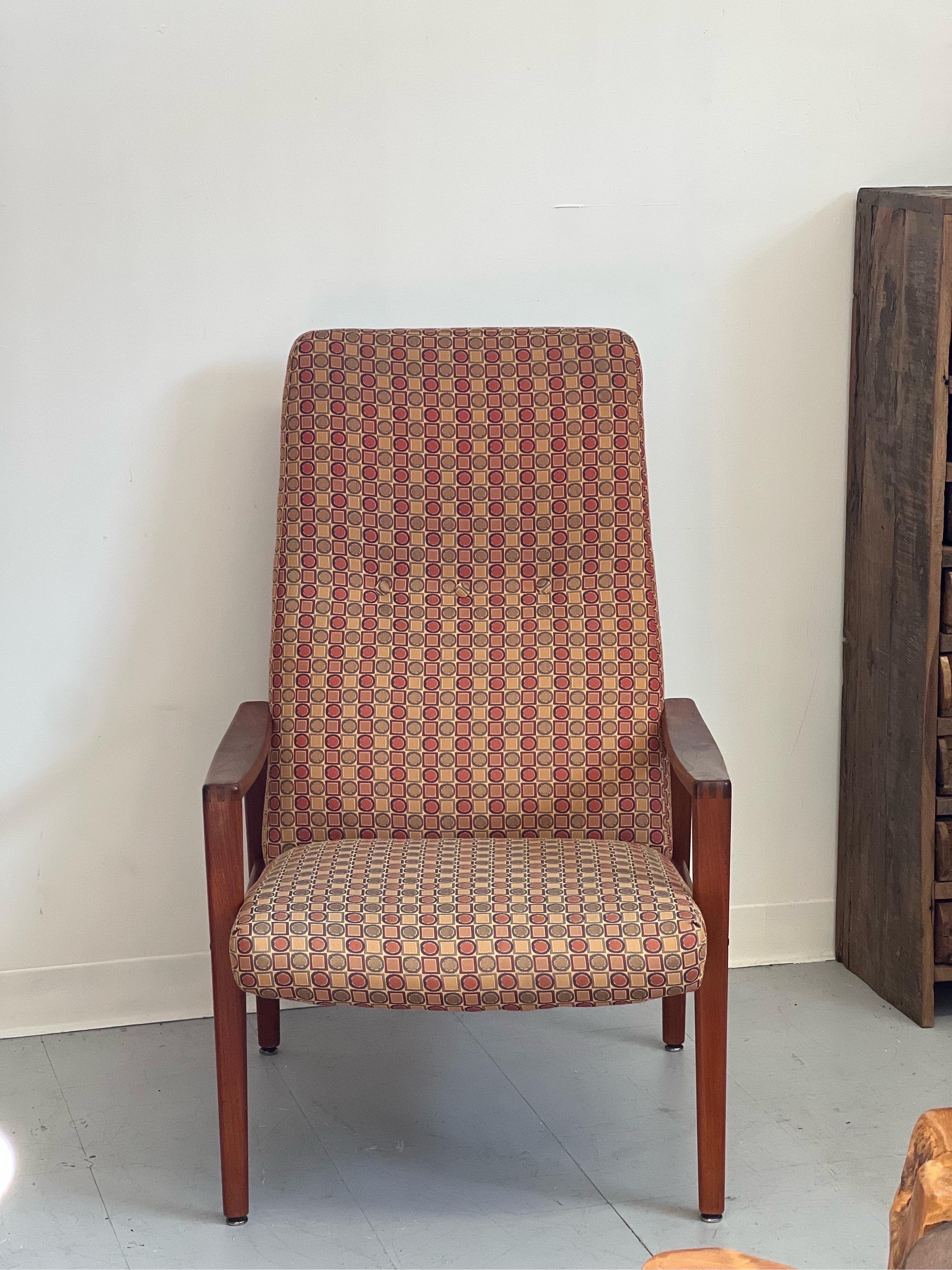 Mid-Century Modern Vintage Danish Mid Century Modern Chair by Milo Baughman For Sale