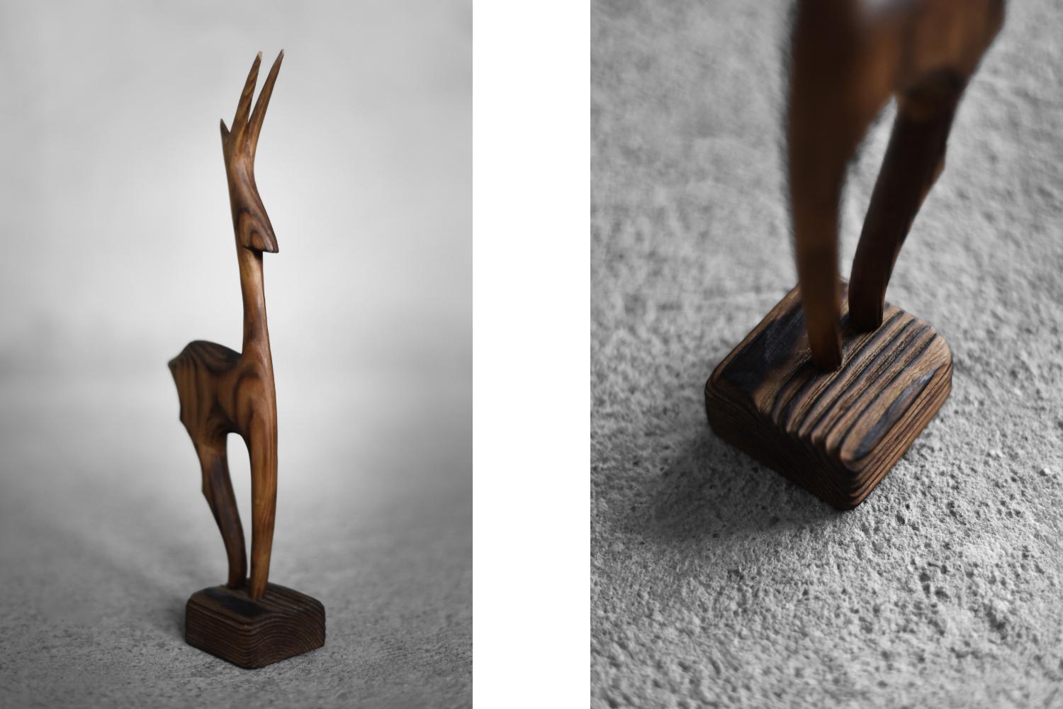 Mid-Century moderno Figurina di gazzella in legno scuro danese d'epoca del Mid-Century Modern, anni '60 in vendita