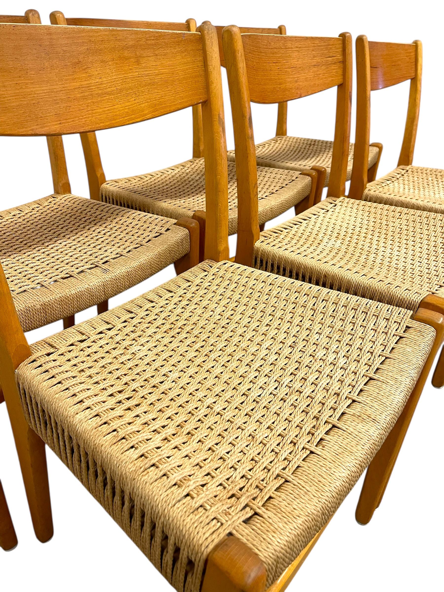 Vintage Danish Mid Century Modern Dining Chair Set of 6 by Skovmand & Andersen. im Angebot 4