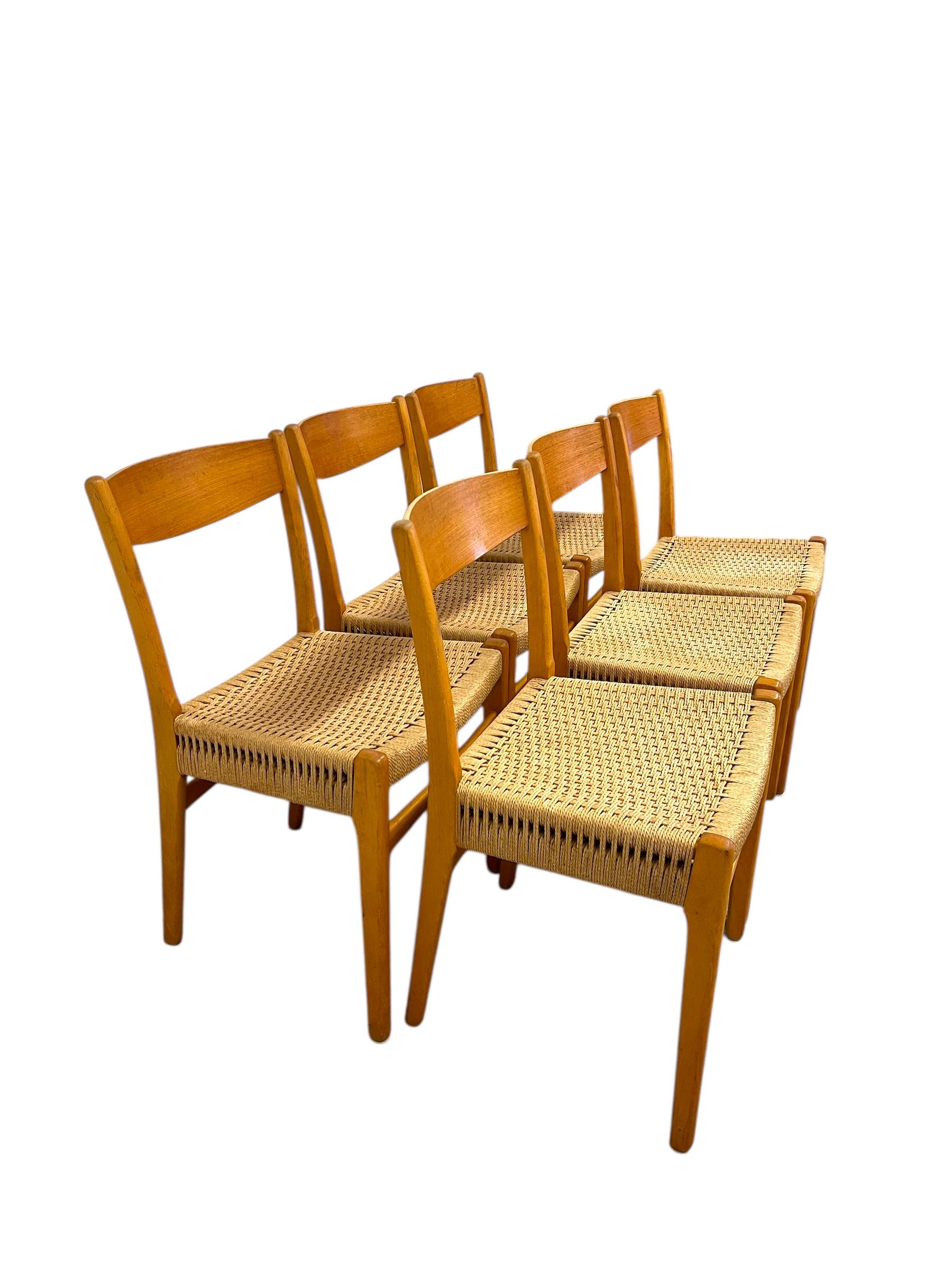 Vintage Danish Mid Century Modern Dining Chair Set of 6 by Skovmand & Andersen. im Angebot 2