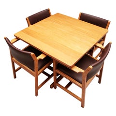 Vintage Danish Mid-Century Modern Dining Table and Chairs by Børge Mogensen