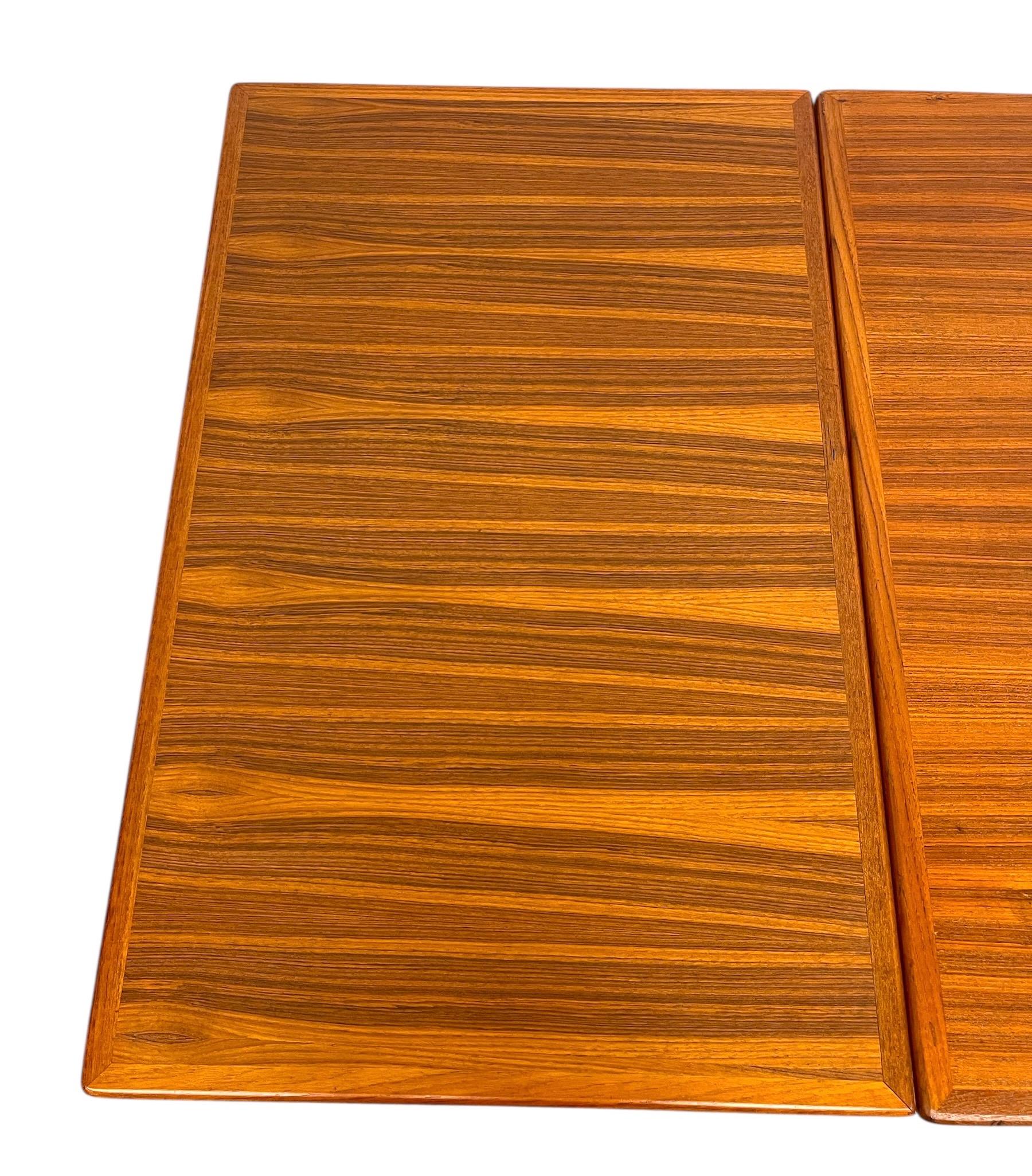 Vintage Danish Mid-century Modern Table à manger extensible avec des feuilles coulissantes en vente 3