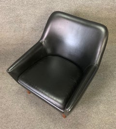 Vintage Danish Mid-Century Modern Leather and Teak Lounge Chair