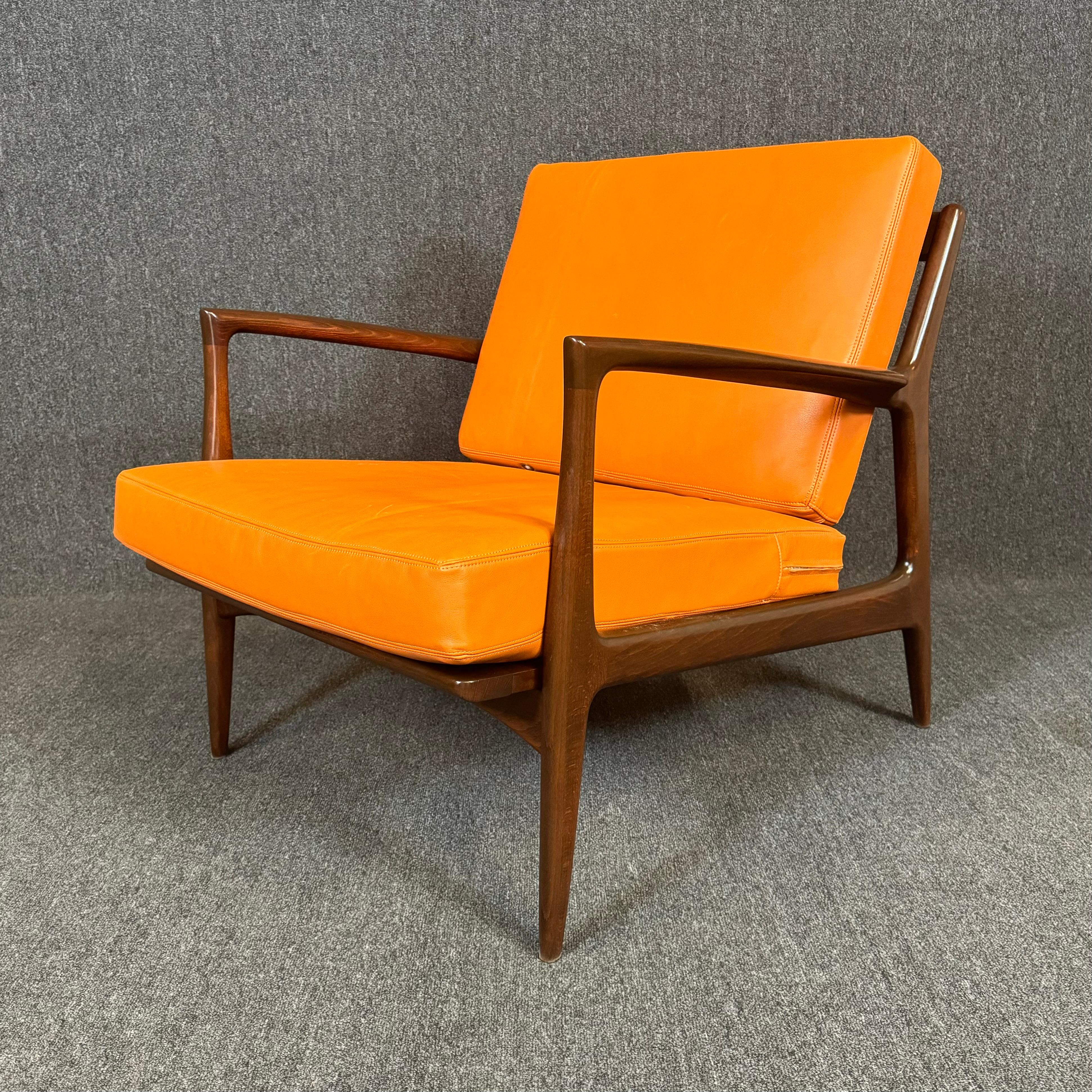 Teak Vintage Danish Mid Century Modern Lounge Chair by Kofod Larsen for Selig For Sale