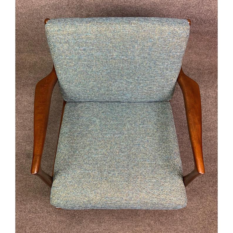 Travail du bois Fauteuil de salon danois vintage de style mi-siècle moderne par Kofod Larsen pour Selig