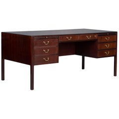 Vintage Danish Mid-Century Modern Mahogany Desk