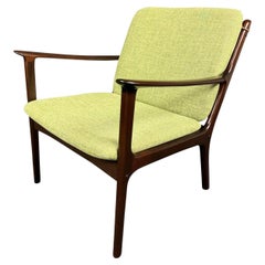 Vintage Danish Mid Century Modern Mahogany Lounge Chair by Ole Wanscher