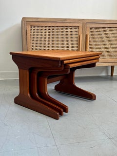 Vintage Danish Mid Century Modern Nesting End Table Set