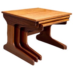 Vintage Danish Mid Century Modern Nesting End Table Set