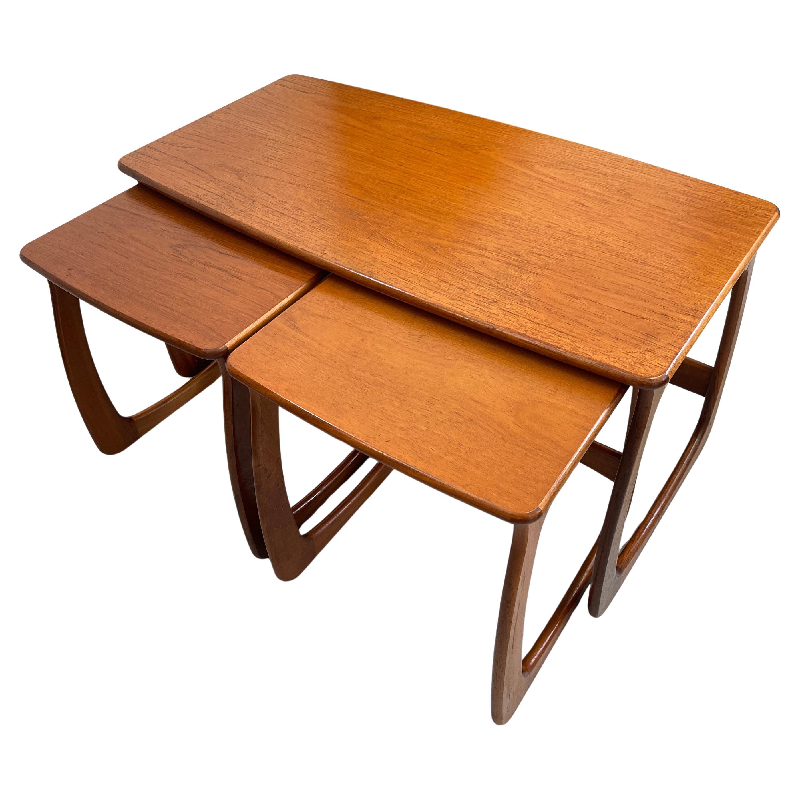 Vintage Danish Mid-Century Modern Nesting Tables - Set of 3 UK Import For Sale