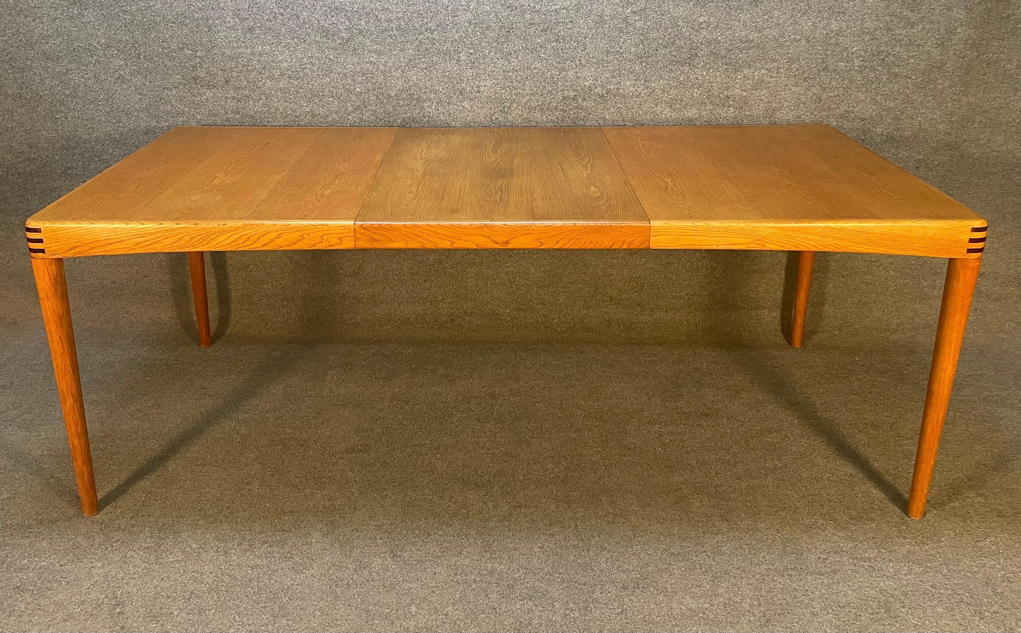 Woodwork Vintage Danish Mid-Century Modern Oak Dining Table by h.w. Klein for Bramin For Sale